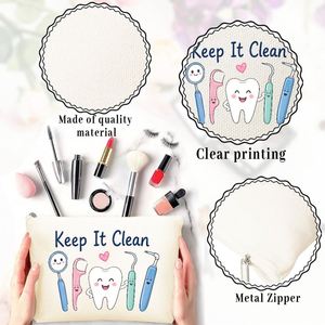 Bolsa de Aseo con Diseño Dental para Mujer, Bolsa de Maquillaje para Mamá, Hijas y Amigas, Regalo Ideal para Viajes y Cumpleaños - Product Image 5