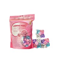 Perles de gel lessiviel 5-en-1 en sachet à cinq compartiments, parfum longue durée, pour un nettoyage et une fragrance durables