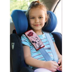 Cuscinetto per cintura di sicurezza auto Disney Minnie Mouse, rosa, chiusura con strappo - Product Image 4
