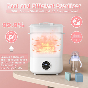 Stérilisateur et sécheur de biberons 5-en-1 grande capacité, désinfectant et sécheur de biberons 2 couches, compact, électrique à vapeur - Product Image 3