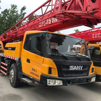 Grue sur camion Sany d'occasion 25 tonnes, modèle 2023, hauteur de levage 60m, avec moteur et boîte de vitesses à faible usure, excellentes performances de travail, à vendre