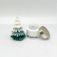 Pot à crème en verre transparent rond et court avec motif en relief et couvercle plaqué or, récipient pour soins du visage
