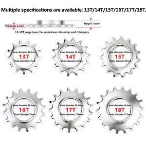 <span class=keywords><strong>Pignon</strong></span> de cassette à vitesse unique en acier inoxydable de haute qualité 13t-18t pour vélo de piste à engrenage fixe - Product Image 5