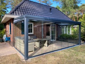 Portes coulissantes empilables en aluminium sur mesure à rupture de pont thermique, multi-rails, pour patio, <span class=keywords><strong>terrasse</strong></span>, véranda, RAL Anthracite Noir Blanc - Product Image 5