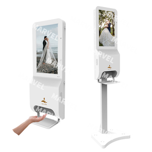 Hand sanitizer automatic digital display face recognition Time attendance system stand advertising digital kiosk floor - Product Image 1