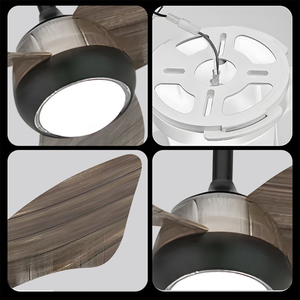 มอเตอร์ไฟฟ้ากระแสตรงกันน้ำรีโมทคอนโทรลแบบคลาสสิกในร่มและใบมีดอะคริลิคพัดลมติดเพดาน5ใบพัดพร้อมไฟ LED สำหรับห้องน้ำ - Product Image 2