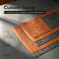 Tapis de souris en cuir PU personnalisé avec logo gravé au laser pour bureau et espace de travail – Vente directe usine pour grossistes