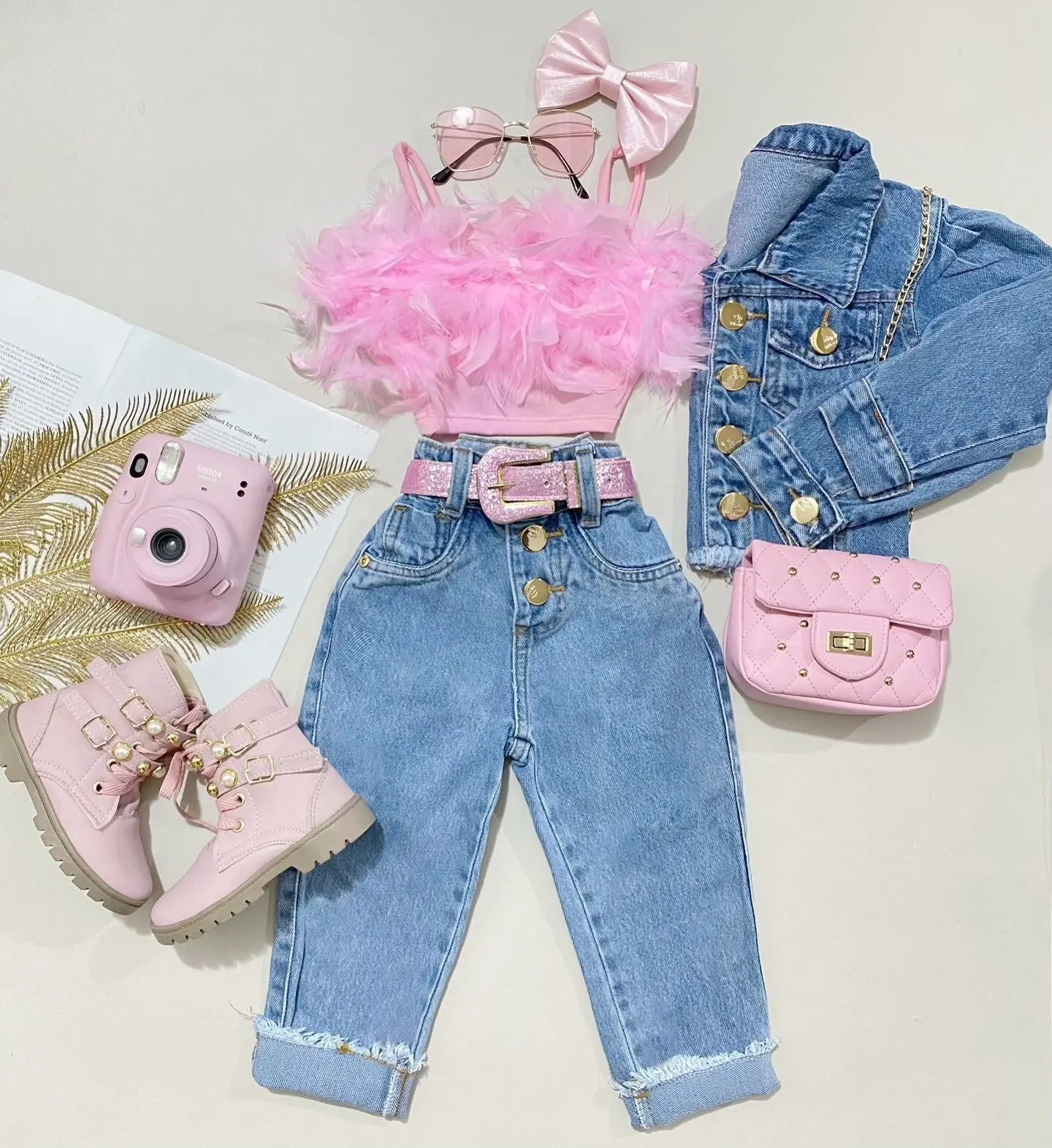 2024 Summer Suit Baby Girl Camisole Jeans 2pcs Suit Fashion Girls Hot Sets