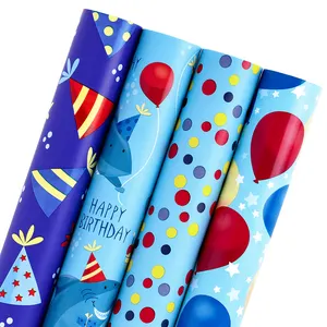 Schöne Hai Geburtstags geschenk Geschenk papier Sets Grüße Gemischte Geschenk papier für Mädchen Jungen Kinder Baby party Frauen
