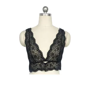 Sexy Lace Wireless Bra, Deepv Unlined Lace Bralette