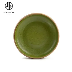 New arrival customized logo water wave pattern 8 inch ceramic soup plate