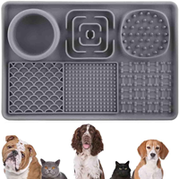 Tapis de léchage multifonctionnel personnalisé pour chien, apaisant et à alimentation lente, en silicone, pour massage et bain, à fixer au mur