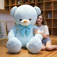 Ours en peluche géant Cœur de Glace avec grand nœud papillon pour filles, rembourrage en coton PP, cadeau de Saint-Valentin, coussin à câliner