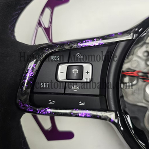 Volant de direction en fibre de carbone forgée et suède le plus populaire avec LED pour VW Golf 7 GTI - Product Image 3