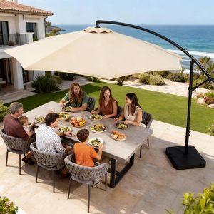Sombrilla de Patio Cantilever de 3 Metros con Base Incluida, Sombrilla de Patio para Exteriores con Giro de 360 Grados °   Rotación e Inclinación Infinita - Product Image 3