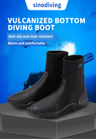 Sinodiving Premium 5mm combinaison en néoprène chaussures de plongée bottes de natation imperméables pour hommes et femmes couleur noire
