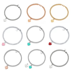 <span class=keywords><strong>Bracelet</strong></span> classique en émail en forme de T avec perles de 4 mm et colle liquide, lien, amour à la maison, <span class=keywords><strong>bracelet</strong></span> en pierre naturelle en <span class=keywords><strong>or</strong></span> rose 18 carats - Product Image 1