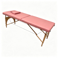 Table de massage portable à 2 sections avec cadre en bois, lit de spa pliable pour les professionnels
