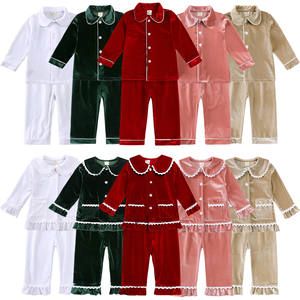 Pyjamas de Noël 2026 pour enfants, en velours rouge, à manches longues, ensembles tricotés assortis pour la famille, robes et costumes pour tout-petits garçons et filles, cadeau de Noël - Product Image 2
