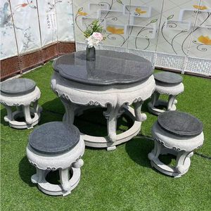 Table ronde de jardin chinois moderne et <span class=keywords><strong>tabouret</strong></span> en pierre pour cour - Product Image 4