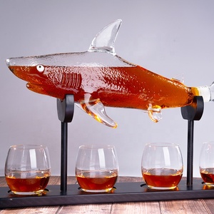 Bouteilles vides pour liqueur et whisky, support en bois et barre, entonnoir personnalisé, ensemble <span class=keywords><strong>de</strong></span> carafe <span class=keywords><strong>de</strong></span> whisky pour hommes, vente en gros, ml - Product Image 1