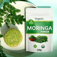 Suplemen OEM Label Pribadi 100g Bubuk Teh Moringa Oleifera dalam Kemasan Besar