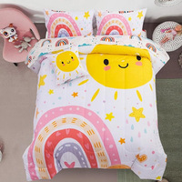 Ensemble de literie 3 pièces, housse de couette imprimée avec des dessins animés mignons, housse de couette douce avec taies d'oreiller pour la décoration de la chambre