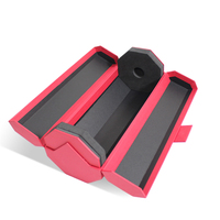 Boîte-cadeau de vin de luxe personnalisable avec rabat magnétique coulissant Insert en mousse EVA de papier noir rigide pour emballage de tube hexagonal de verres