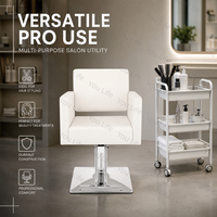 Chaise de salon moderne minimaliste blanche avec réglage hydraulique de la hauteur pour salon de beauté