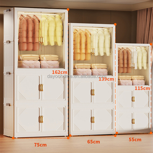 Armadio Portatile Pieghevole di Grande Capacità per Camera da Letto e Soggiorno, Guardaroba Espandibile in Plastica - Product Image 3