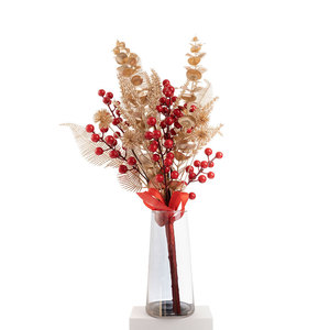 Bouquet de fleurs artificielles Ins, baies rouges, fruits de la fortune en plastique, décoration d'intérieur CF01084 - Product Image 5