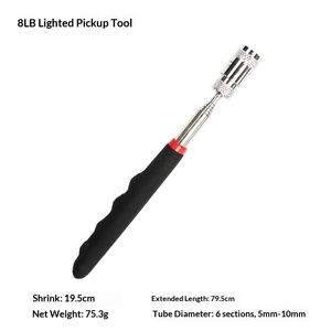 Outil de ramassage magnétique télescopique portable en acier inoxydable avec tête lumineuse LED, conception complète, personnalisable OEM/ODM - Product Image 6
