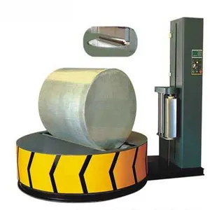 Semi Automatic Paper Reel Roll Wrapping Machine Cylindrical Stretch Film Wrapping Packaging Machine