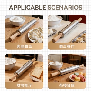 Non Stick Eco-friendly Aluminum <b>Rolling</b> <b>Pin</b> Dough Roller for Baking Pizza Pastry Heavy Duty Kitchen Baking Tool - Product Image 2