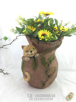 Pot de fleur créatif en résine pour la décoration de la maison, motif animal, trou d'arbre, micro-paysage, succulent