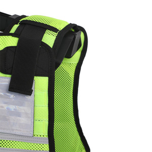 Gilet de sécurité réfléchissant vert fluorescent en nylon imperméable multi-poches pour la protection des agents de sécurité - Product Image 3