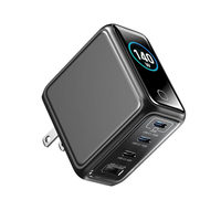 Bloc chargeur USB C GaN Kabbol 140W, chargeur mural rapide 4 ports PD3.1 avec écran intelligent et adaptateur secteur pliable pour ordinateurs portables