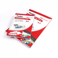 Foska 100 pochettes/boîte anti-taches et matériau PET et EVA imperméable Film plastique de stratification thermique à chaud pour documents commerciaux