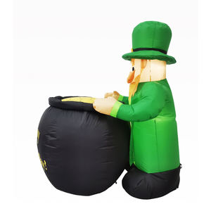 ของตกแต่งงานเทศกาลวันหยุดทั้งในร่มและกลางแจ้ง ตุ๊กตาเป่าลมรูปเลพรีคอนนั่งขนาด 4 ฟุต สำหรับตกแต่งสวน - Product Image 3