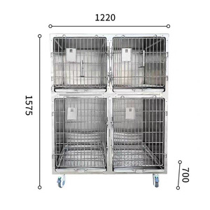 กรงสแตนเลสสำหรับโรงพยาบาลสัตว์ ขนาด 1830x1575x700 มม. พร้อมเครื่องทำความร้อน สำหรับแมว สุนัข ใช้ในห้องไอซียู - Product Image 3