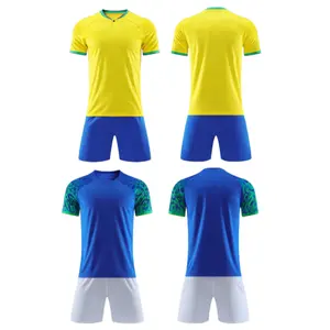 Uniforme de fútbol personalizado para niños, brasil, jersey de fútbol brasileño, conjuntos de camisa de fútbol, 22-23