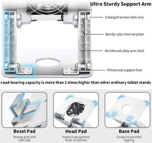 Soporte Ajustable para Portátil de Metal, Soporte de Enfriamiento para Portátil con Rotación de 360 Grados, Soporte Elevador Plegable para Portátil con Ventiladores Dobles - Product Image 3