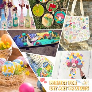 Pennarelli Acrilici 48 <span class=keywords><strong>Colori</strong></span>, 24 Pennarelli Acrilici a Doppia Punta per Pittura su Roccia - Product Image 5