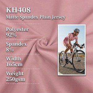 Tissu de maillot de cyclisme <span class=keywords><strong>en</strong></span> polyester et élasthanne mat, extensible dans 4 directions, 250 g/m², séchage rapide, haute compression, pour vêtements d'endurance - Product Image 1