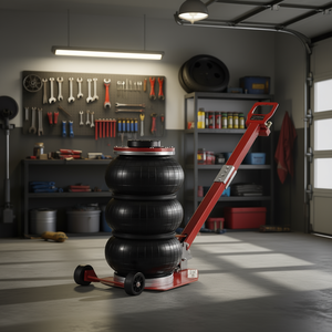 Cric pneumatique à triple sac 3 tonnes pour tuyaux en acier, avec poignée longue réglable, pour levage de voitures en garage, hauteur minimale 12 pouces - Product Image 2