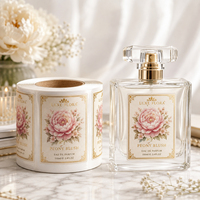 Autocollants personnalisés pour bouteilles de parfum en feuille d'or, étiquettes adhésives imperméables, impression de logos en vinyle pour emballages de parfums