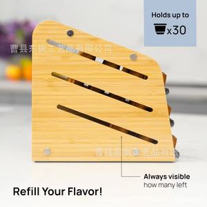 Bamboo Coffee Pod Storage Rack 3 Tier 7.8x3.8x7.3 Inches <b>Desktop</b> Organizer For Coffee Capsules And Tea Pods - Product Image 4