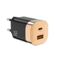 Adaptateur d'alimentation USB-C GaN ultra-compact 33W double port PD QC3.0 5V/3A, prise universelle US/EU/UK, écologique pour écouteurs et mobiles