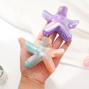 Pinces à cheveux élégantes en forme d'étoile de mer, couleurs unies, grandes pinces à cheveux, pinces à cheveux léopard, pinces à cheveux pour femmes - Product Image 3