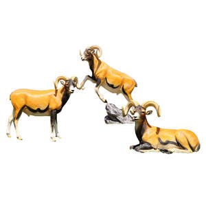 รูปปั้นแพะหินเรซินที่ทนทานรูปปั้นสัตว์ป่าทำด้วยมือกลางแจ้งเครื่องประดับสัตว์ที่สง่างามสำหรับตกแต่งสวน - Product Image 6